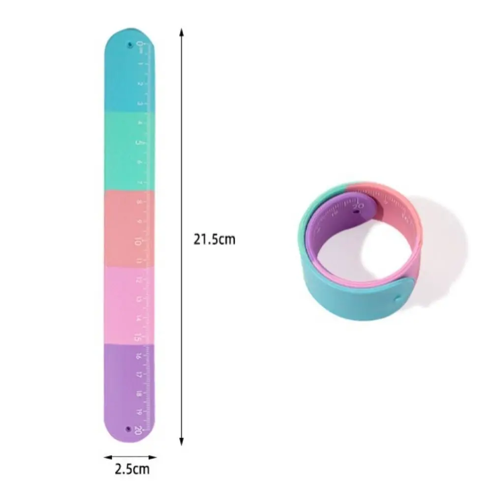 Fidget Clap Ring Straight Ruler Anxiety Relief Drawing Drafting Snap Ring Bracelet Ruler Silicone Anti Stress