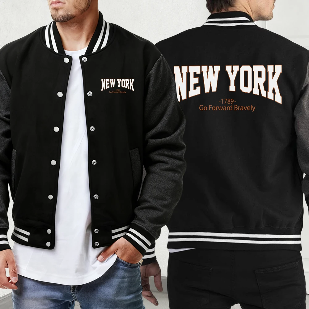 

Never Give Up Printing Man Fashion Jackets Casual Autumn Coat High Street Comfy Baseball Jersey All-Match Basics Streetwear