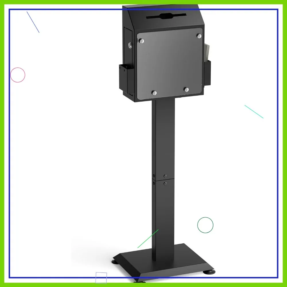 

Floor Standing Suggestion Box with Heavy Duty Lock, Large Black Ballot Collection for Voting, Donation, Church, Election