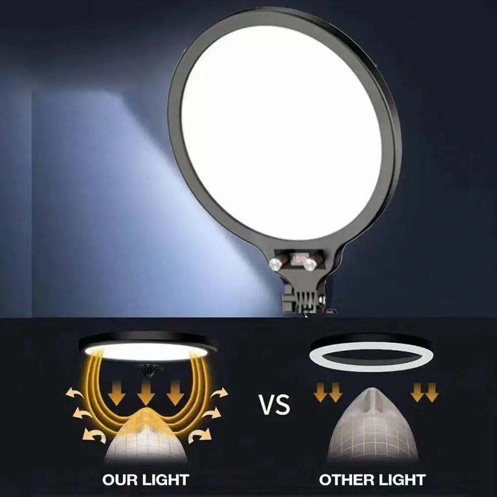 Lampu cincin LED, 8 inci 26Cm, lampu Desktop untuk kamera Video siaran langsung dengan pemegang untuk rias swafoto Vlog