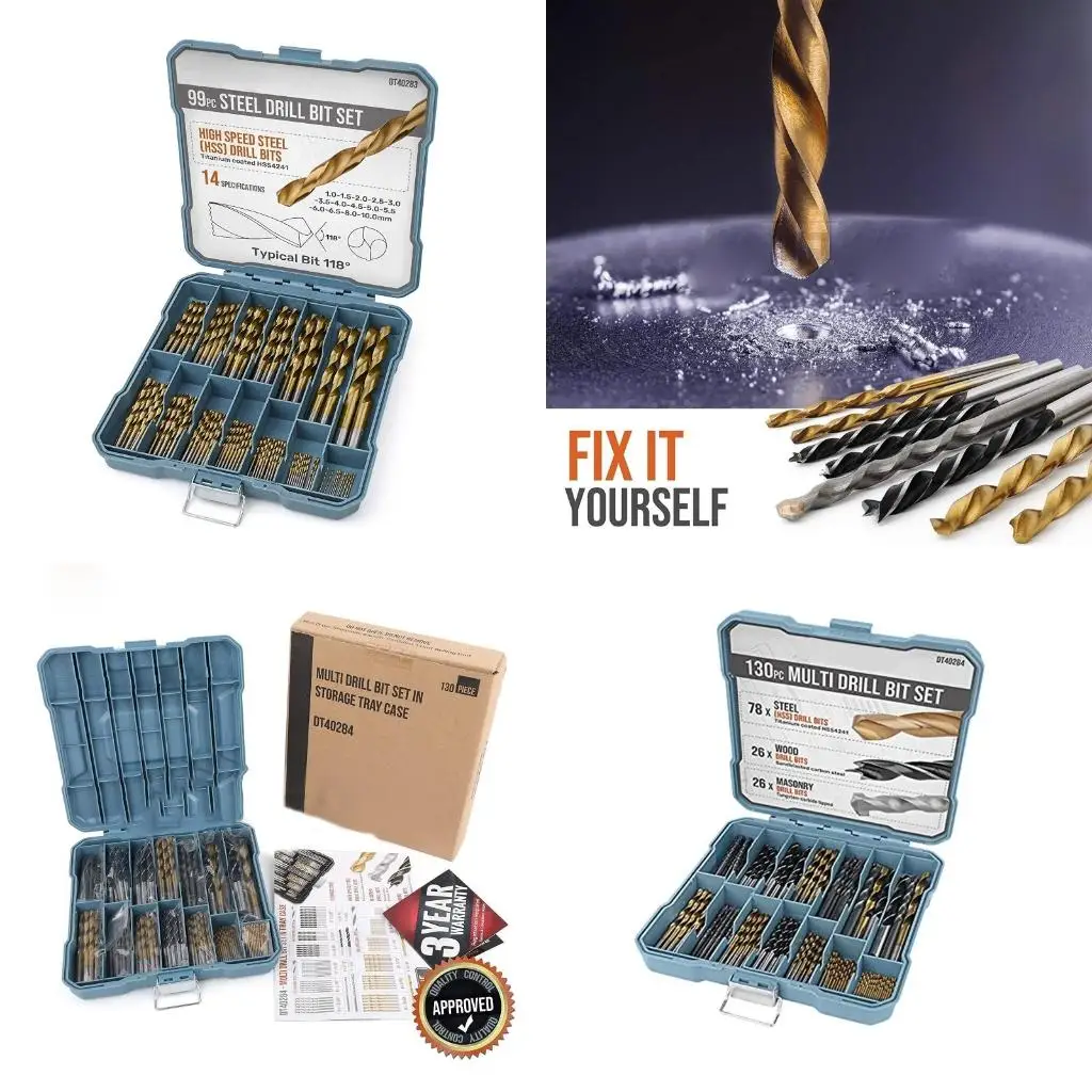 

99/130 Pieces HSS Metal Drill Bits Set Twist Drill Bit Accessory for Home Decor high quality