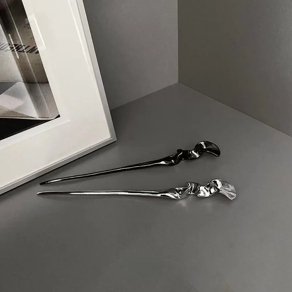 New Punk Metal Hairpin Chinese Style Simple Hair Sticks for Women Diy Hairstyle Design Tools Accessories Dropshipping view 6