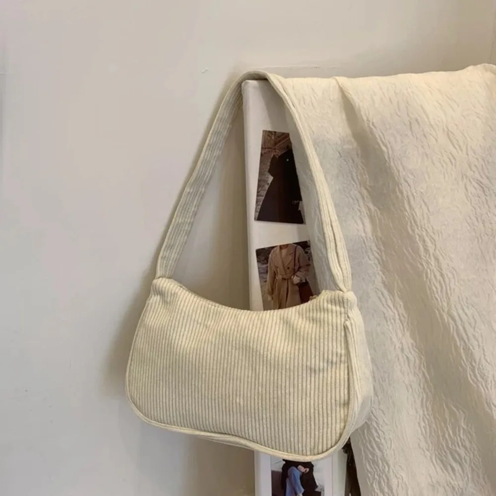 

Винтажная однотонная сумка для подмышек, вельветовая сумка с регулируемым ремешком, сумка через плечо в форме полумесяца на молнии, вельветовый клатч для женщин