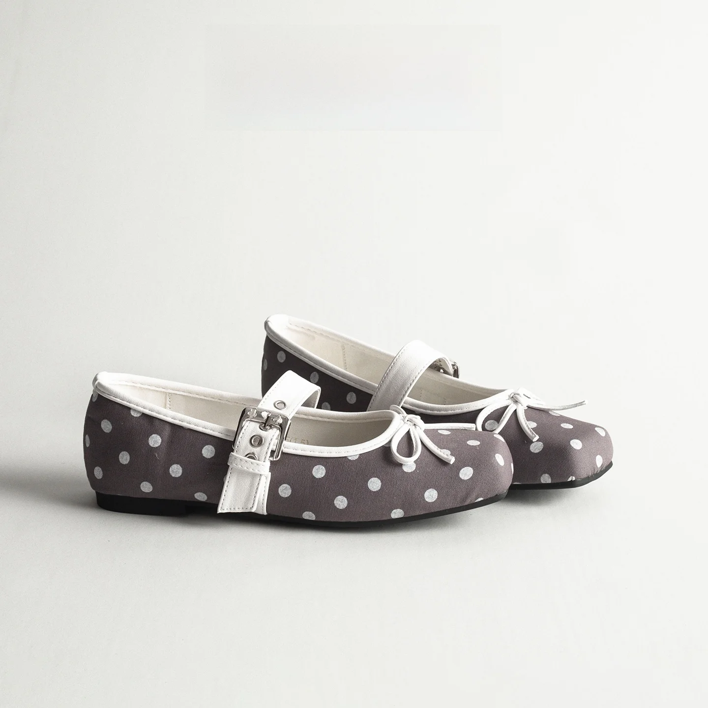 

Polka Dot Bow Tie Mary Jane Flat Shoes Women's Versatile Personality Square Head Flat Bottom Ballet Shoes Spring Autumn Winter