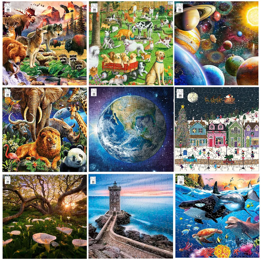 

Poster Wooden Puzzle Room Album Wall Pendant Decoration Children Early Education Adult Wood Puzzle Entertainment Leisure Gift