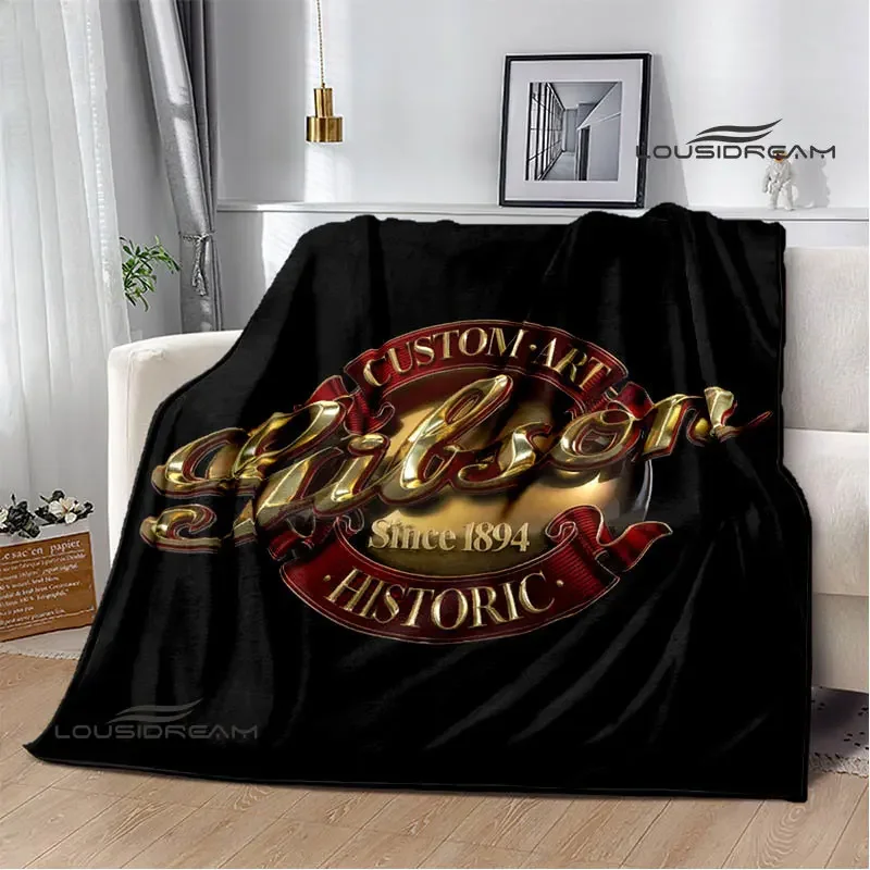 Gibson guitar logo printed blanket Flange warming blanket picnic blanket Home Travel blanket bed linings Birthday Gift