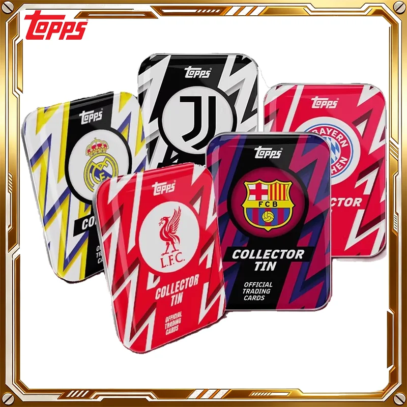 

Набор коллекционных футбольных карточек Topps Team Set 2025-2026 в жестяной коробке, загадочная коробка с аниме-карточками, игрушки, подарки на праздники и дни рождения для мальчиков и девочек