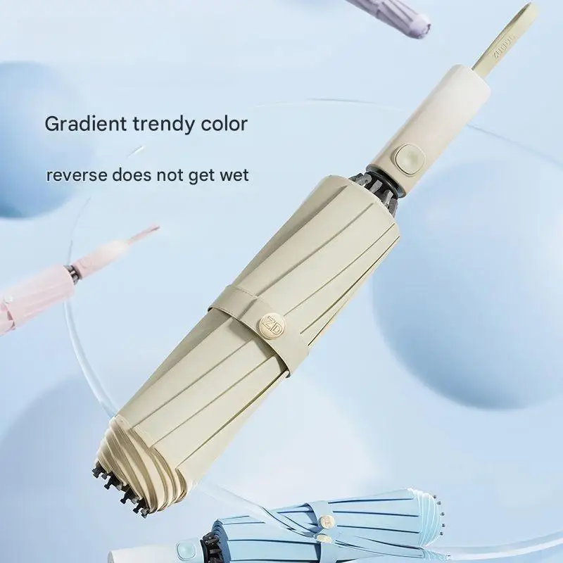 

High-end Fully Automatic Reverse Umbrella Enlarged Thickened Reinforced Men's Business Car-mounted Folding Sunshade Umbrella