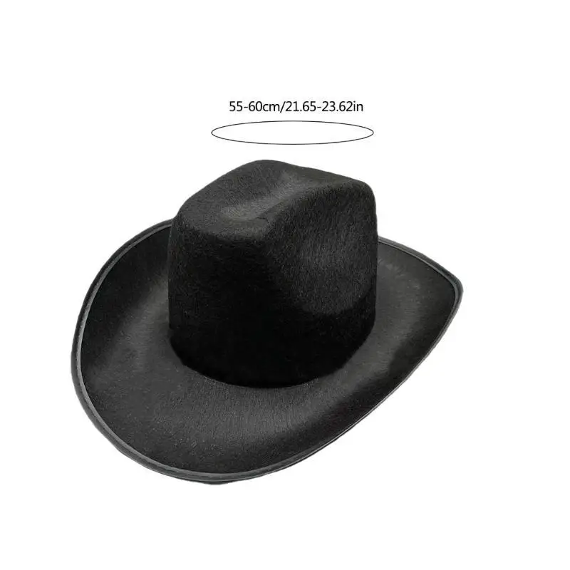 39BB Lightweight Plush Trim Cowboy Hats Woman Felts Letter Printing Cowboy Hats Western Disco Party Hat Male Windproof Hat