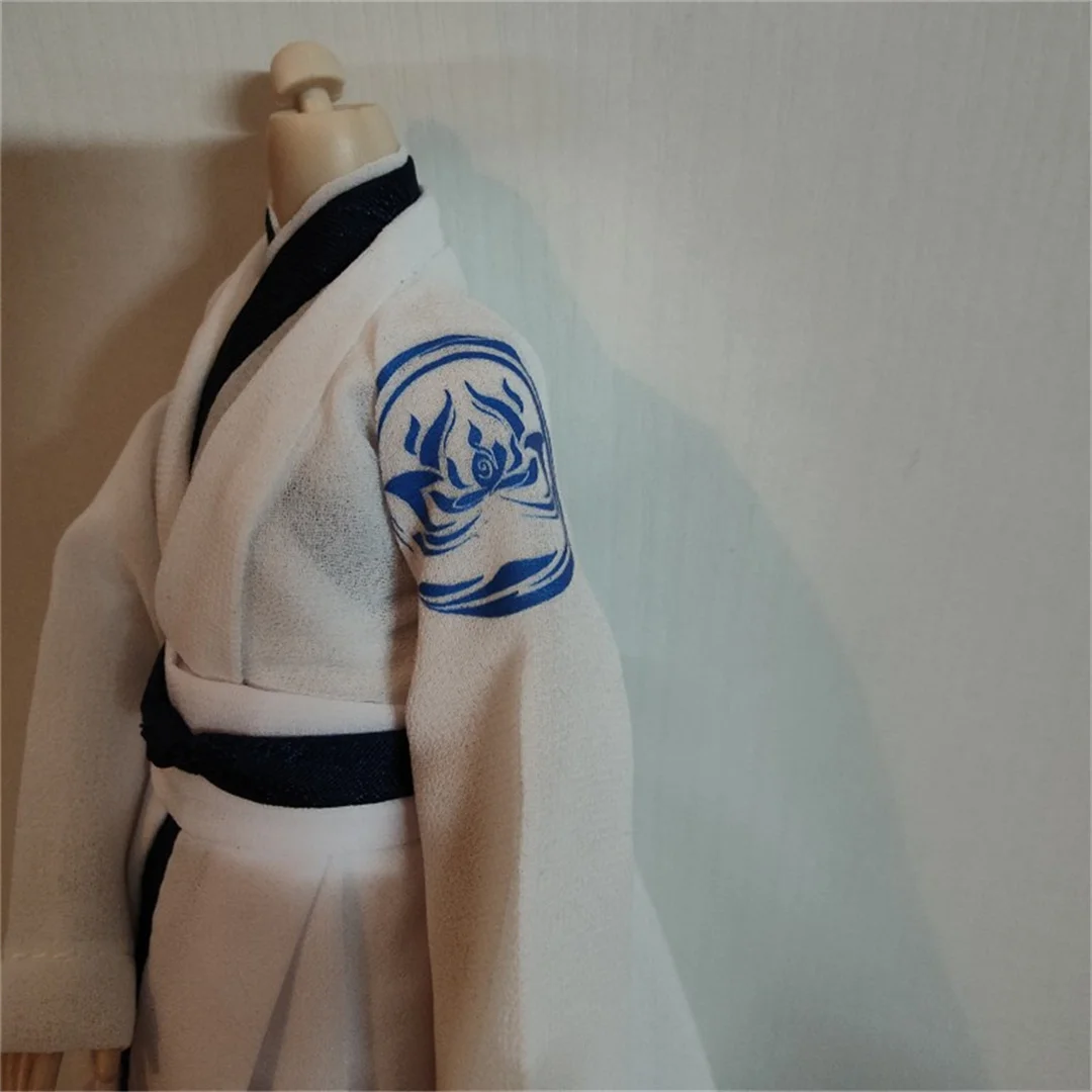 

1/6 Hanfu Robe Long White Dress Outfit Ancient Dntique Clothing Man Suit Tradition for 12inch Figure Model Amine Toys