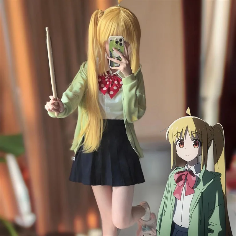 

Bocchi The Rock Ijichi Nijika Adult Women Cosplay Costume Coat Top Shirt Skirt Suit Uniform Carnival Halloween Party Outfit