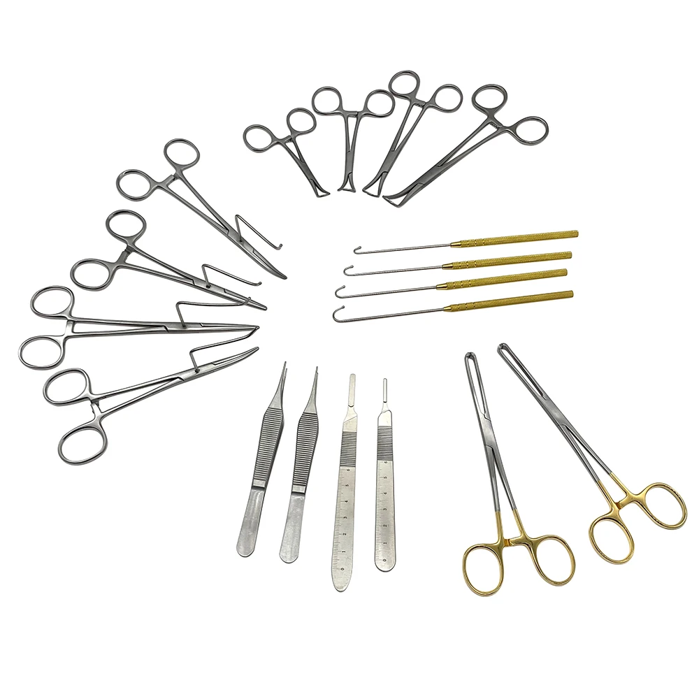 Animal Ovariectomy Spay Kit Ovary Ligation Set Sterilization Tool with Box Stainless Steel Pet Ovarian Surgical Instruments