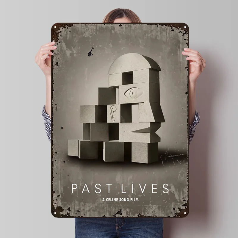 

Металлическая вывеска Past Lives, постер с фильмом, декор для украшения комнаты, жестяные вывески на заказ для настенного художественного украшения, украшения для дома для мужчин