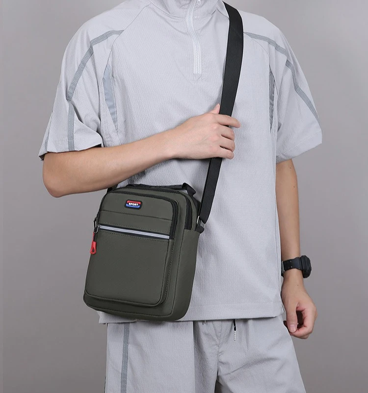 Neue Herren-Umhängetasche, schlichte Schultertasche, lässige, geräumige Tasche für den täglichen Gebrauch, atmungsaktive Reisetasche für Herren. – Detail 18