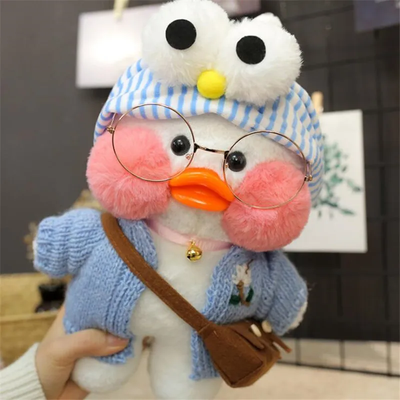 Kawaii Cartoon LaLafanfan 30cm Cafe Duck Plush Toy Stuffed Soft Kawaii Duck Doll Animal Pillow Birthday Gift for Kids Children 4