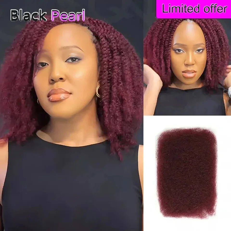 

Афро-кудрявые человеческие волосы для плетения мини-твиста # 27 99J # 4-х человеческих волос Afro Kinkys для ремонта наращивания дредов