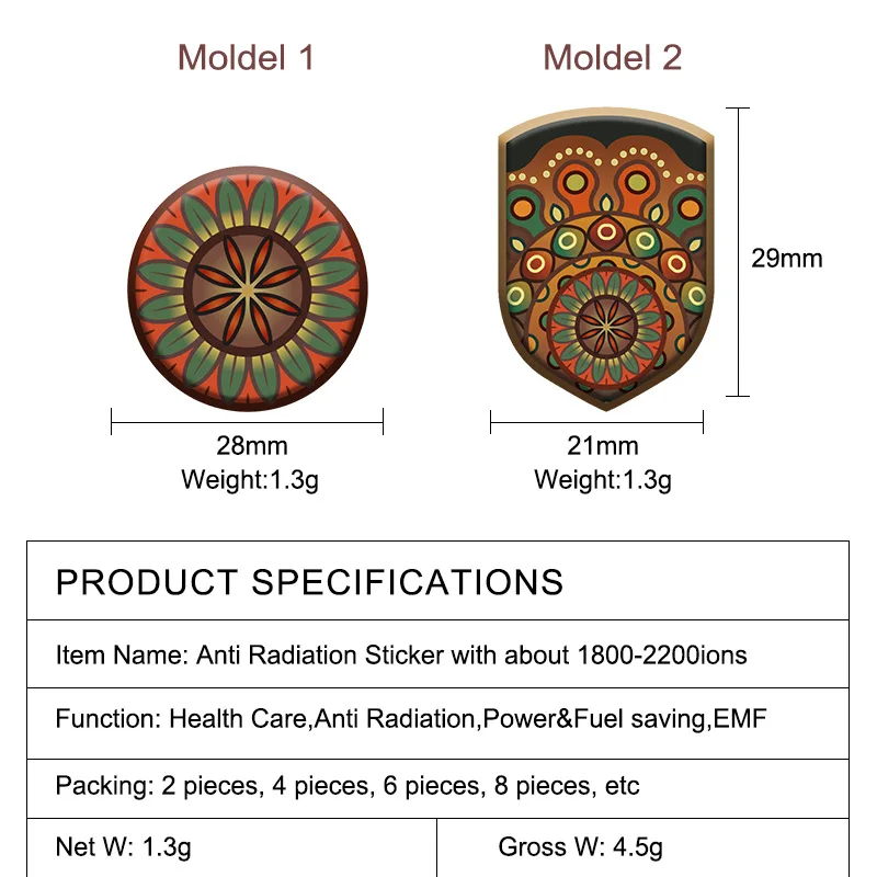 

Customized. Indonesia Style Radiation Energy Phone Sticker Negative Ion Shield Shape New Silicone Patch In Sto