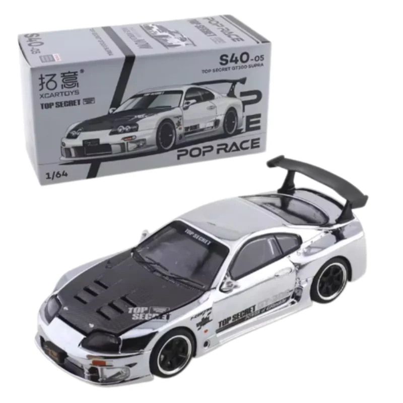 XCARTOYS POP RACE 1:64 Toyota Supra GT300 - Silver-plated Alloy