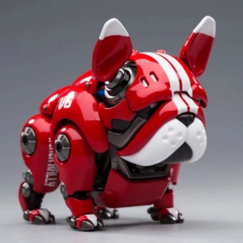 Transformation Robot Dog Action Figures Brinquedos para crianças e adultos, buldogue mecânico vermelho e verde, brinquedos modelo de coleção, presentes de aniversário