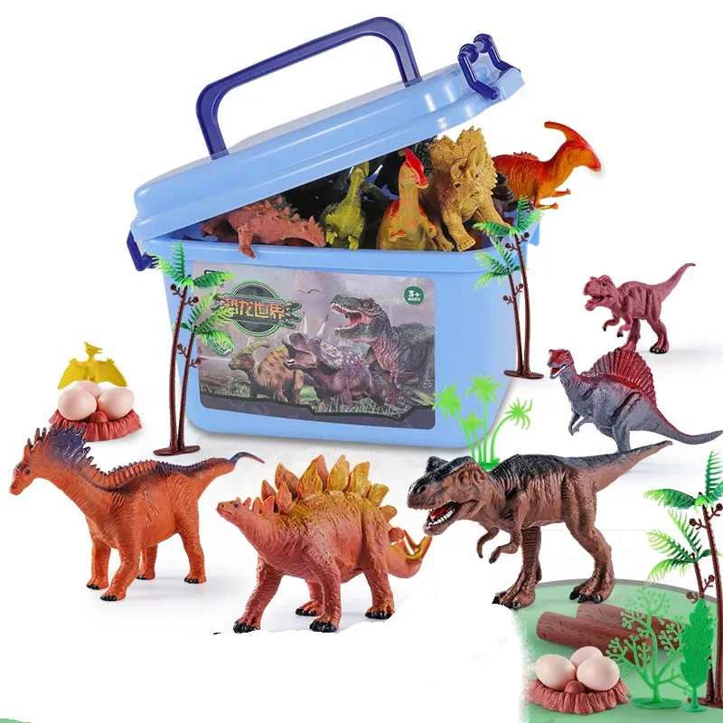 Dinosaur Toy Jurassic Park Animals Jungle Set S/M/L Size Dinosaur Carpet Excavation Children Educational Toys for Boys Kids Gift