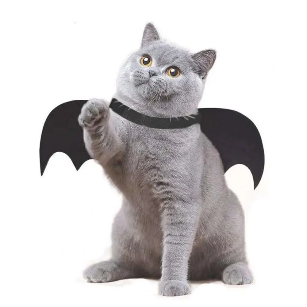 Bat Wings for Cats Halloween Pet Costume Set Cat Bat Wing Apparel Dog Cosplay Accessories for Party Dress Up Felt Bat for Puppy