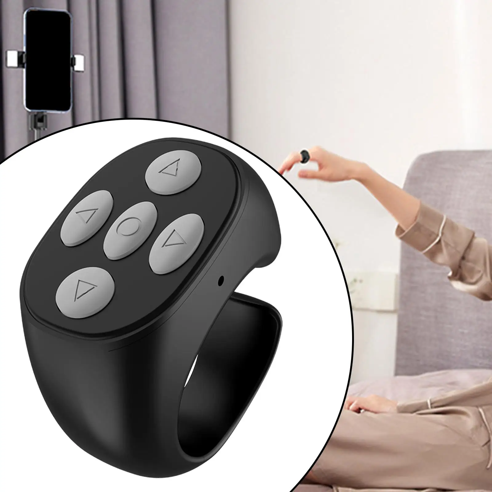 Remote Control Page Turner Portable Compact Scrolling Button Ring Fingertip