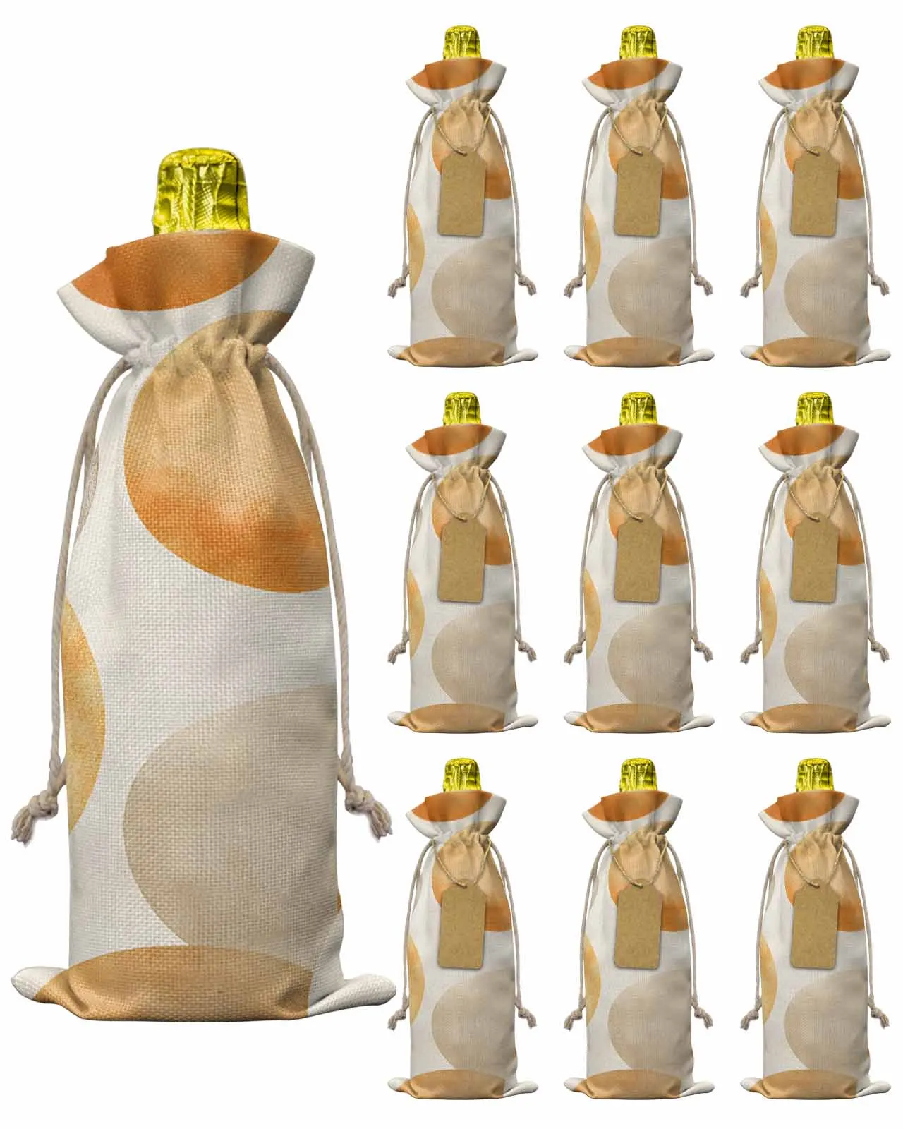 

10pcs Wine Bottle Covers Minimalist Bohemian Art Wine Holder Carrier Packaging Bag Wedding Party Decor Gift