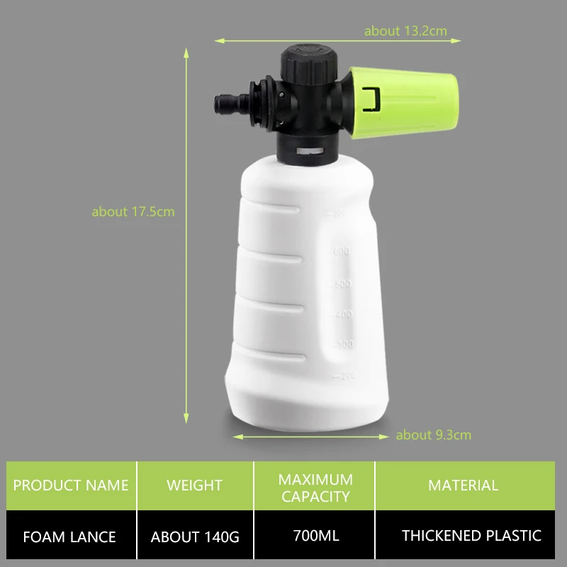 Car Wash Accessories 700ML Snow Foam Lance For Pressure Washer Lithium Battery Wash Gun 1/4 Quick Connection Foam Cannon