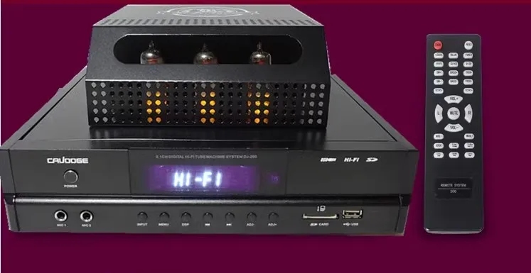DJ-200 60W * 2 + 150W 2,1 canales Karaoke OK Fever inalámbrico Bluetooth 6P821Tube HIFI amplificador de Audio doméstico