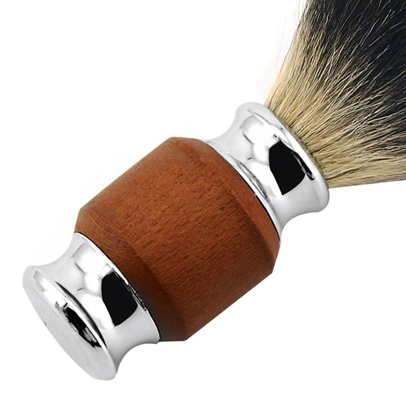 2Pcs Pure Badger Hair Beard Brush Men's Shaving Brush With Wooden Handle Supply Various Hair Razors