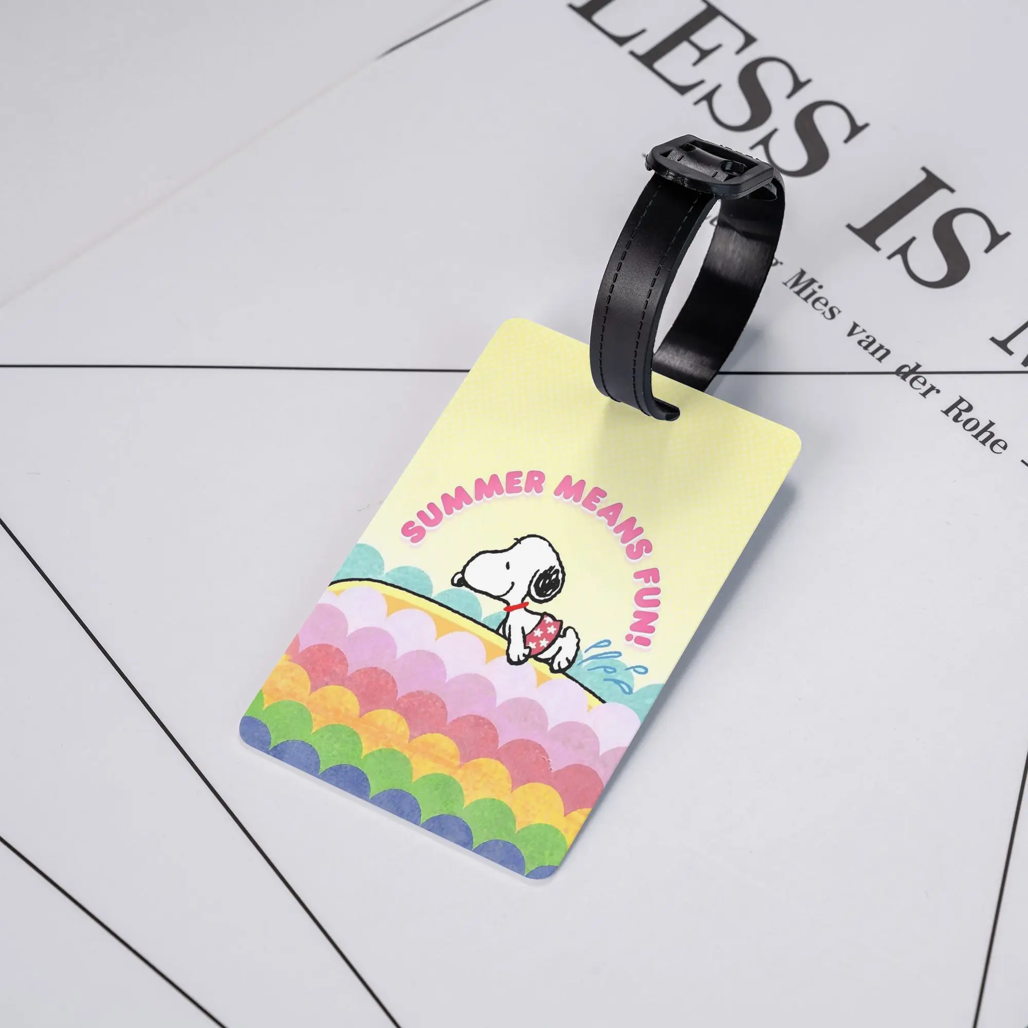 

Luggage Tags Snoopy Woodstock Cartoon Suitcase Plastic Portable Label ID Address Luggage Bag Case Tags for Women's Baggage Tag