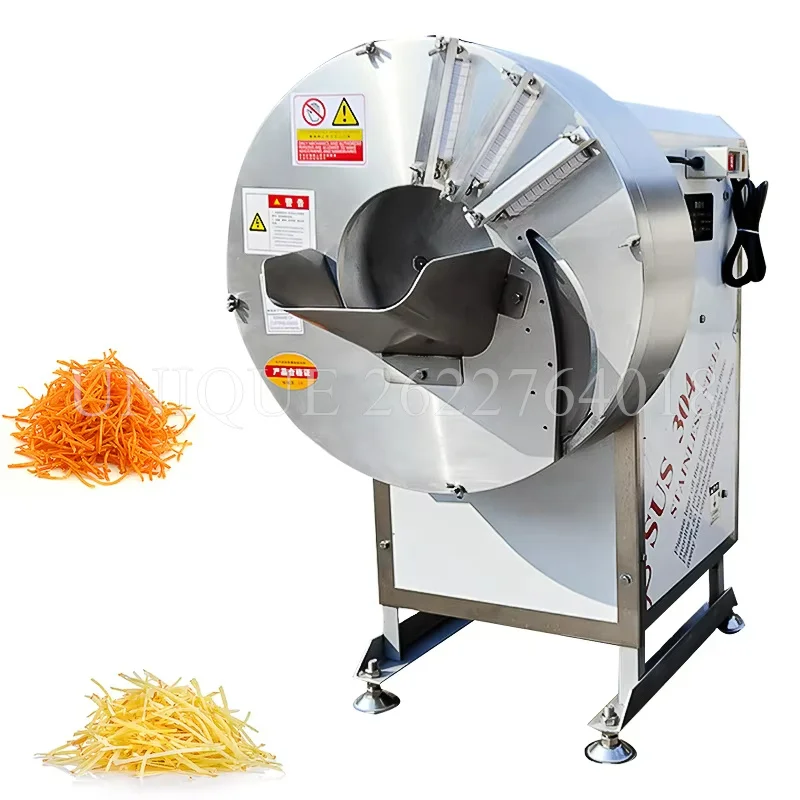 Commercial Large Vegetable Cutting Machine Stainless Steel Ginger Shredder Electric Potato Radish Fruit Slicing Shredding Maker