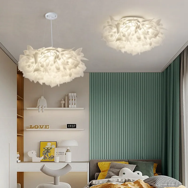 Modern Creative Pvc Petal Bedroom Ceiling Chandelier for Living Room Kitchen Island Kids Room LED Circular Dimmable Ceiling Lamp