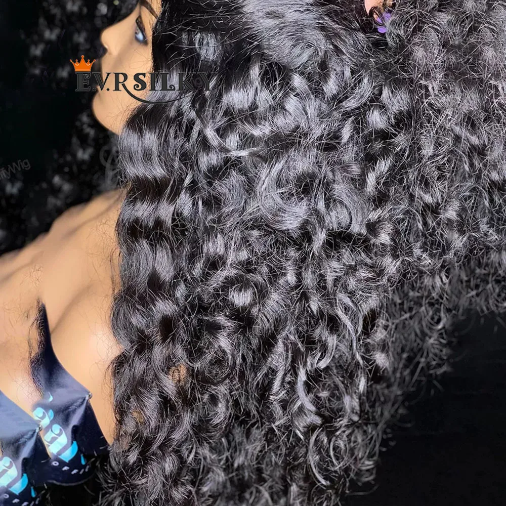 Glueless Jerry Curly 100% Human Hair V Part Wigs Middle Part 250density Peruvian Remy Water Wave U Part Shape Loose Deep Wave