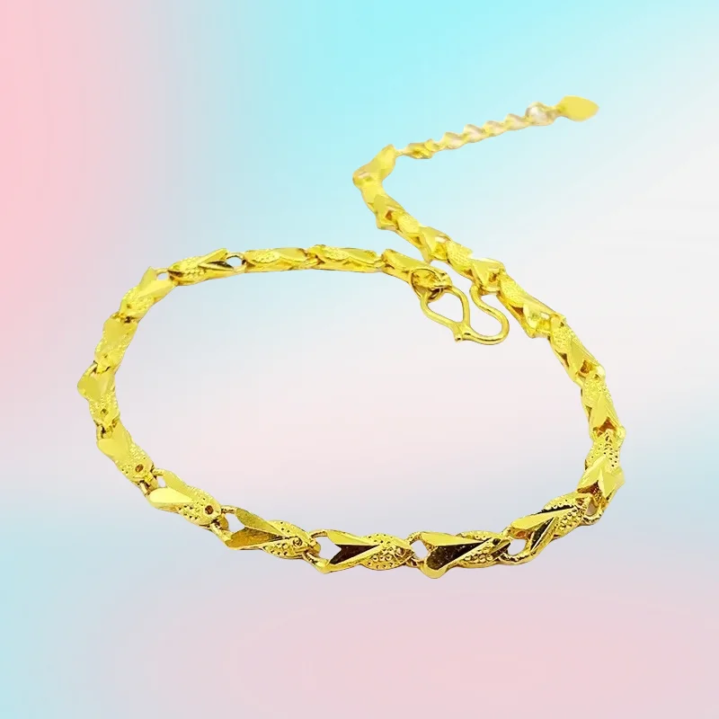 

new 9999 real gold 24K yellow gold Small Fish Bracelet