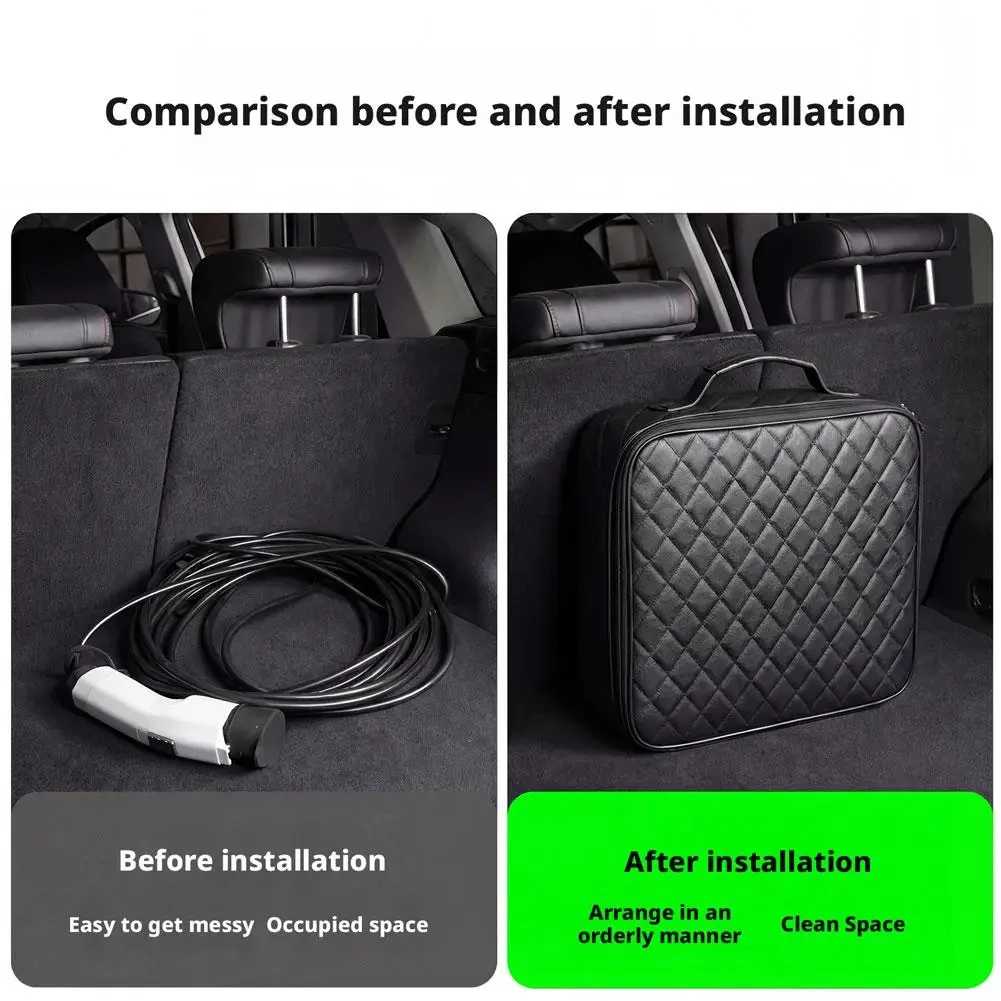 EV Car Charging Cable Storage Bag Round/Square Charging Units Bag Shockproof Anti Dust Charging Cable Carry Bag For Rechargeable