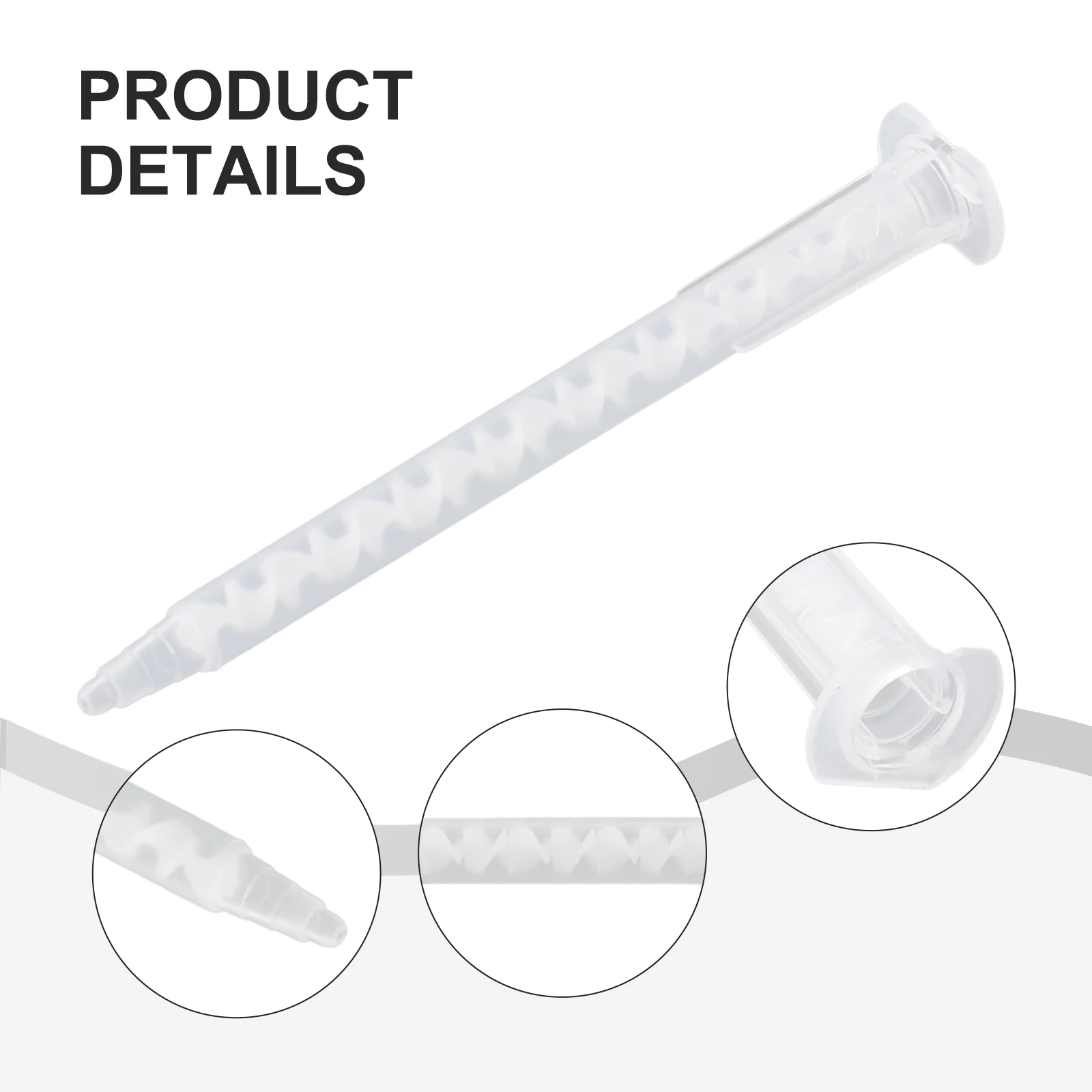 10pcs MA5.4-17S Resin Static Mixing Tube for Epoxy Glue Dispensing with 17-Element Internal Geometry and 7.6mm OD