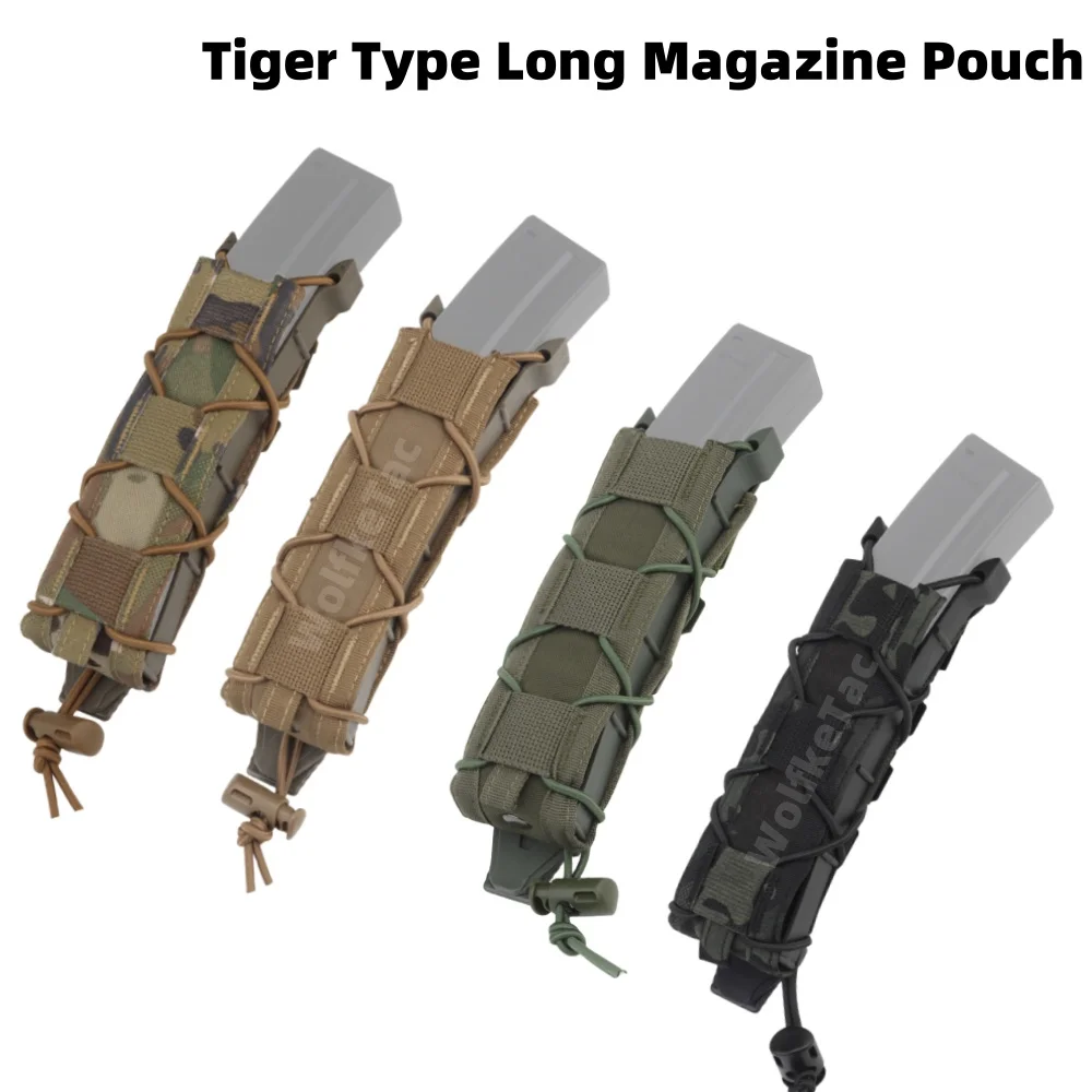 Tactical Open Pistol Magazine Pouch Fits MP5/MP7/.45 Long Single MOLLE/PALS Malice Clip Shock Cord 500D Nylon Polymer Side Panel