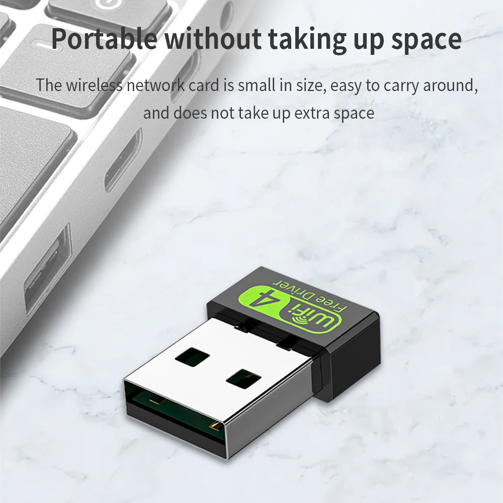 TISHRIC Driver-Free Wireless USB Wifi Adapter Network Card 150Mbps USB2.0 Receiver 2.4GHz Ethernet Wifi Receiver