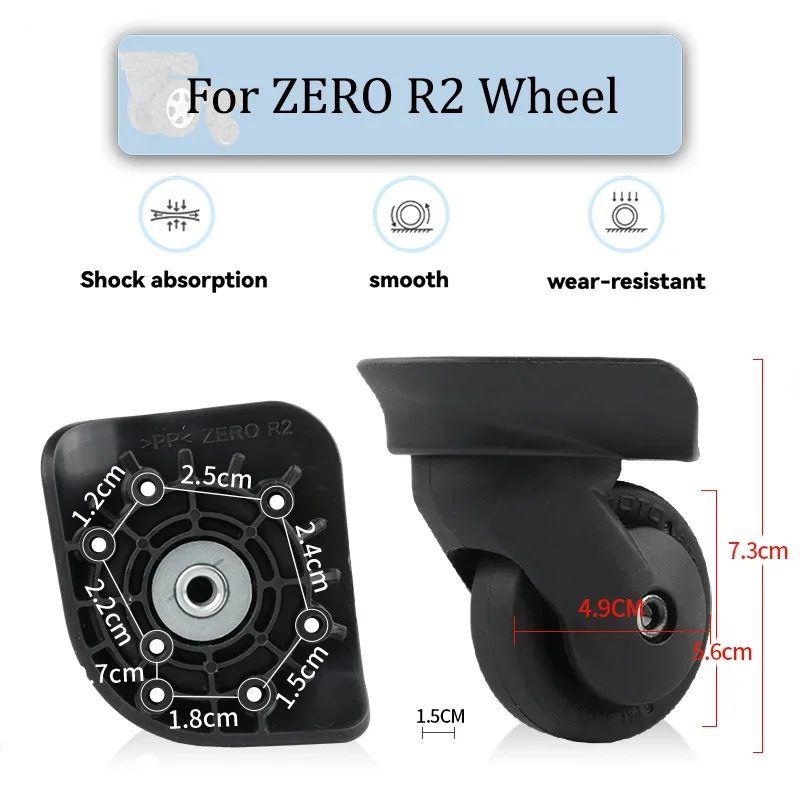 

Подходит для ZERO R2: черные колеса для чемоданов, универсальные роликовые колесики, бесшумные, износостойкие, для ремонта.