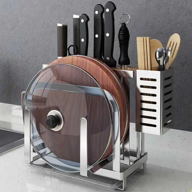 304 Stainless Steel Double Tier Folding Floor Type Kitchen Storage Rack for Tableware and Dinnerware