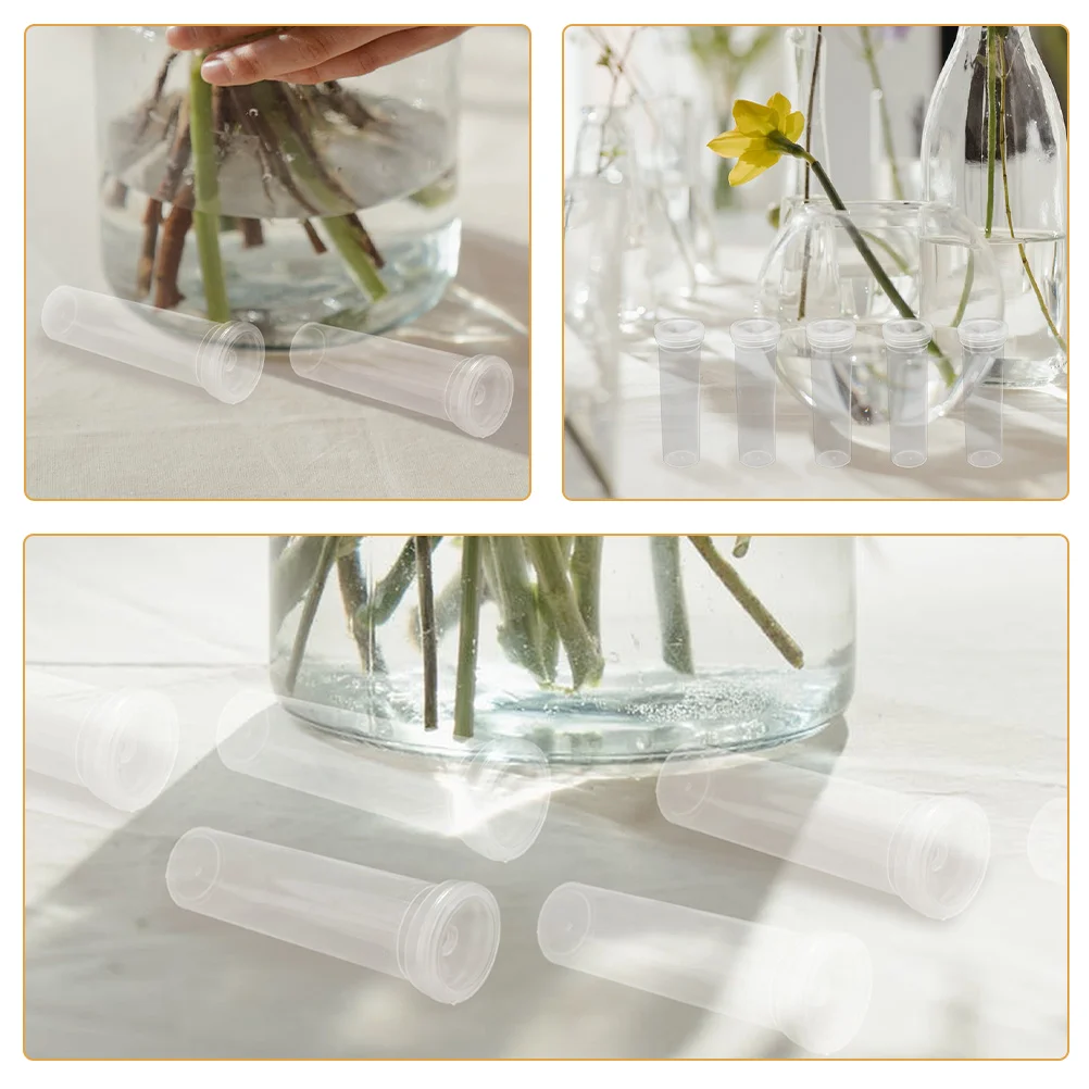 10 قطعة أنابيب المياه الأزهار البلاستيك كبير واحد الجذعية زهرة أنابيب قبعات مناسبة ل الكوبية عباد الشمس السحلية أنثوريوم الأزهار #5