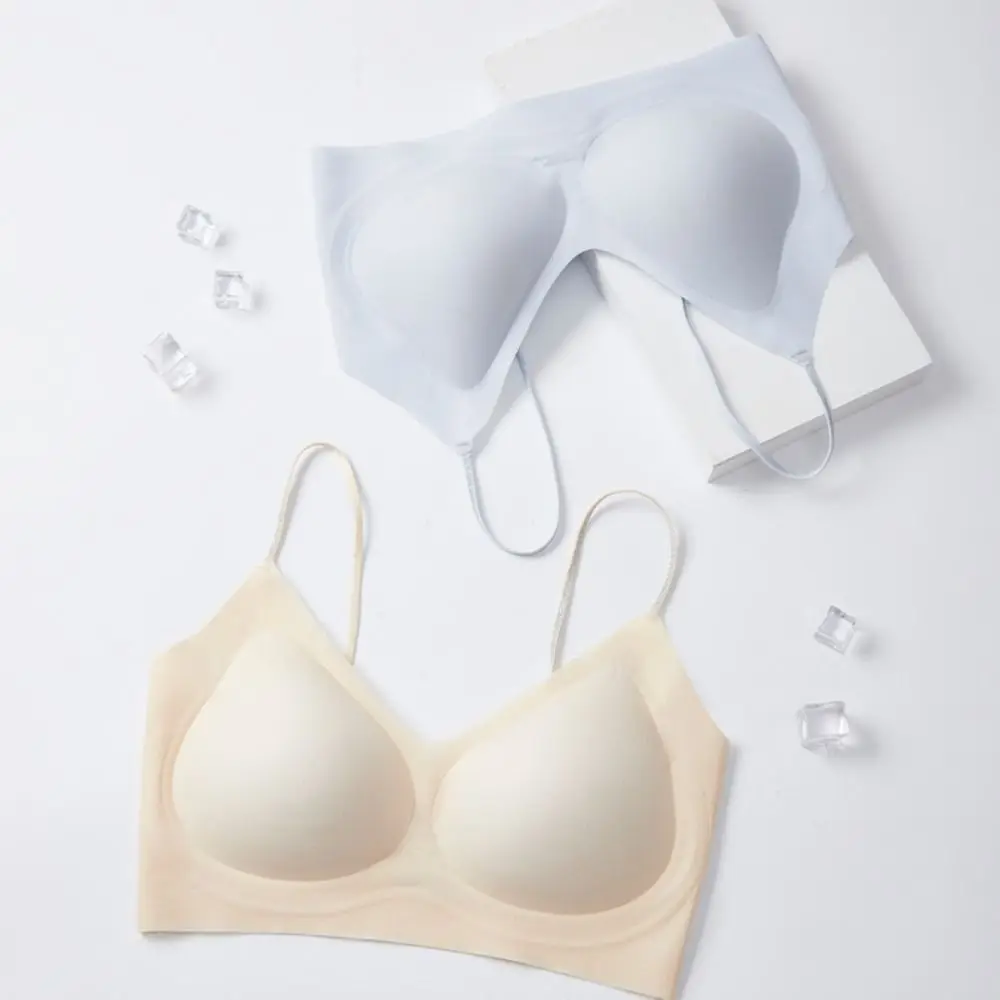 

Solid Color Shockproof Wireless Deep V Bra Anti-sagging Adjustable Brassiere for Women Lingerie Push Up Underwear Girls