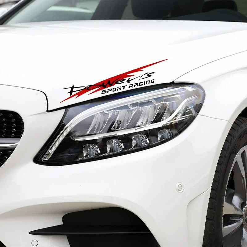 Car Headlight Eyebrow Reflective Modified Stickers Power's Racing Development Body Scratch Cover DIY Decorative Car Accessories