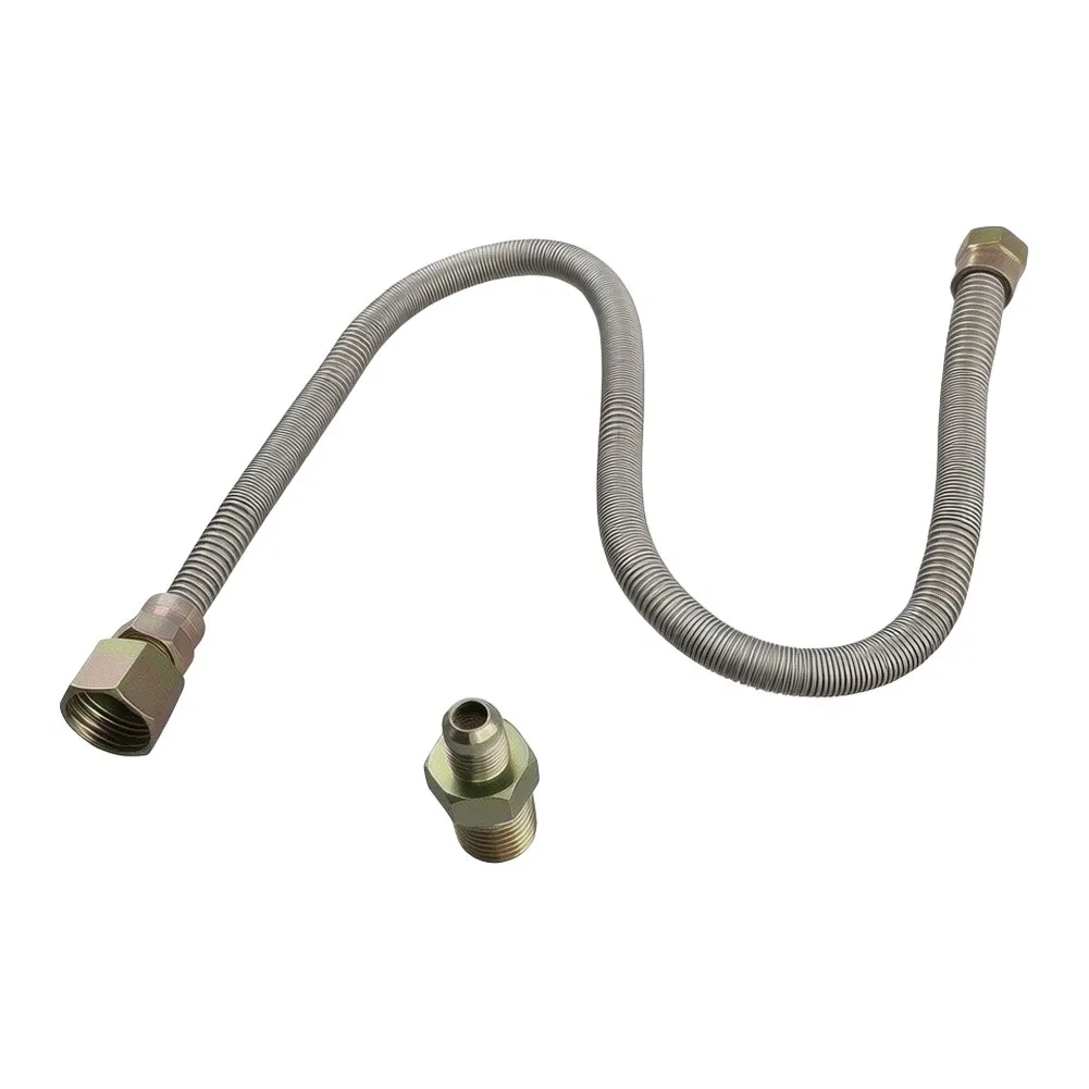For Outdoor Gatherings 24in Flexible Gas Line Kit 304 Stainless Steel Construction Wear Resistant Black Coating