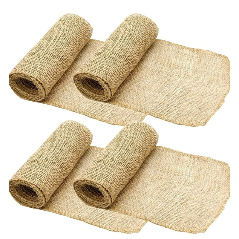 6Rolls Natural Burlap Tree Wrap, Burlap Fabric Tree Trunk Protector For Gardening Winter Keep Plant Warm 20X450cm