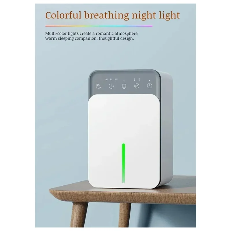 Deshumidificador de aire portátil, máquina absorbente de humedad silenciosa para el hogar, dormitorio, oficina, cocina, secador, desodorante