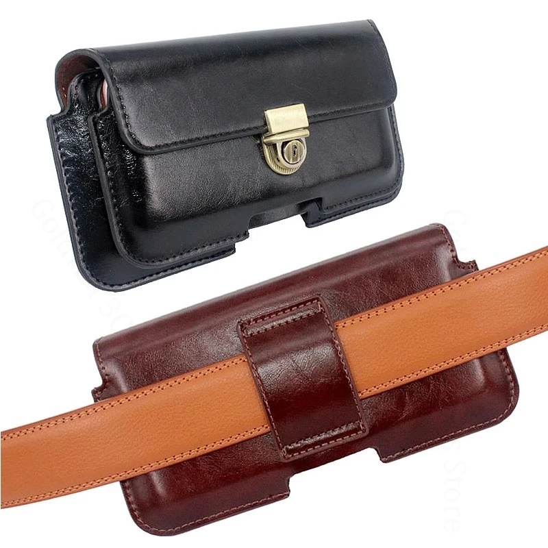 

Luxury Leather Phone Pouch For Doro 8200 8110 5517 Holster Waist Bag Dual Layer Flip Case For Doro 8100 1380 5860 1372 7030 1360