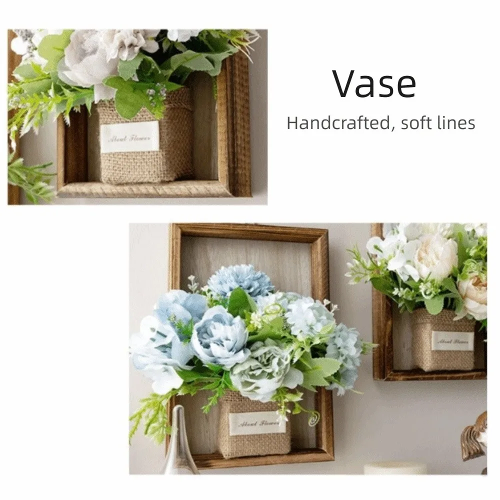 صندوق زهور ثلاثي الأبعاد إطار صور خشبي مصنوع يدويًا مقلد زهرة لتقوم بها بنفسك إطار صورة معلق على الحائط طراز ريترو مقلد زهرة ديكور المنزل #2