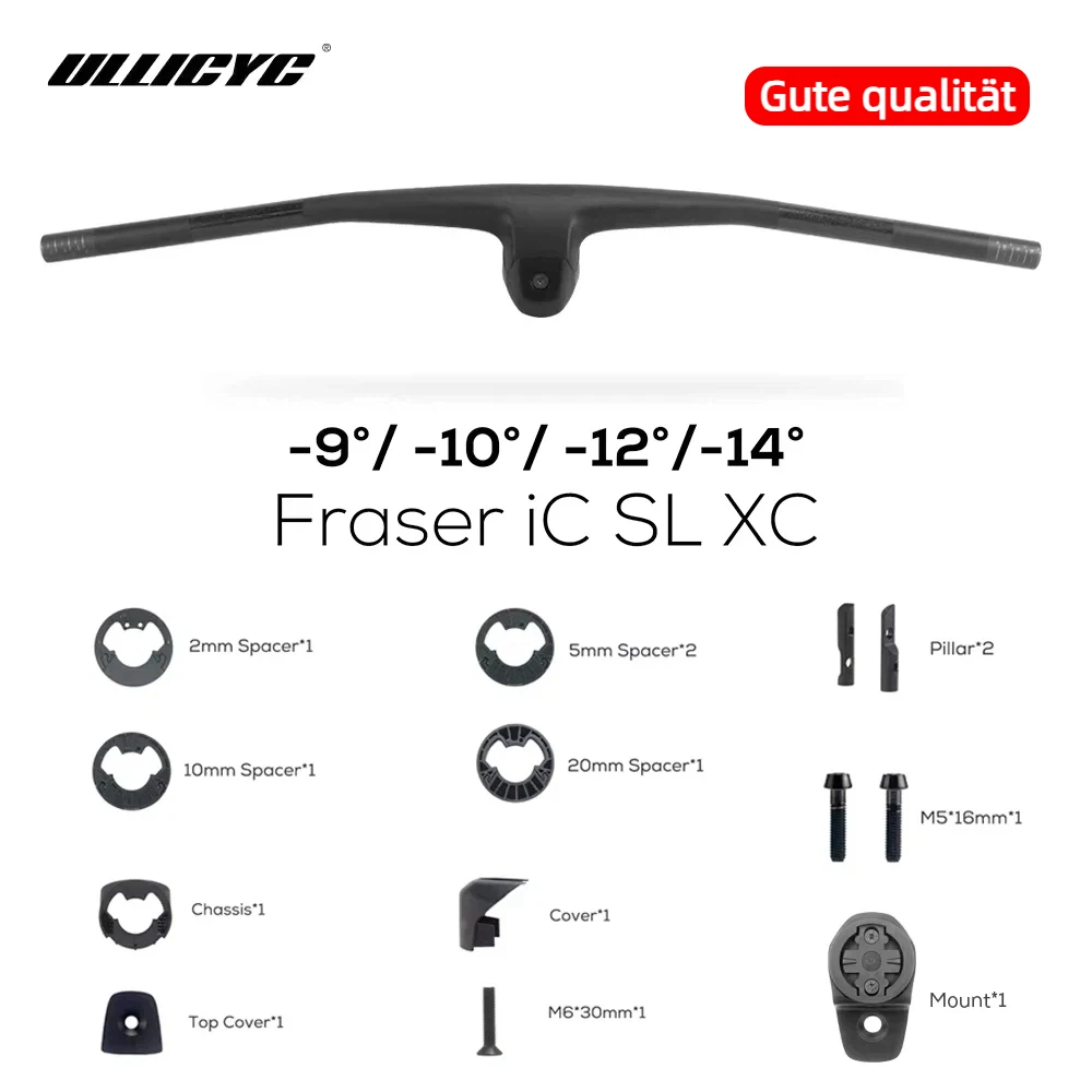 

Рама ULLICYC FRASER IC SL XC 60 мм Sparks -9 ° /-10 ° /-12 ° /-14 ° Карбоновый интегрированный руль-кокпит для XC-велосипедов и MTB